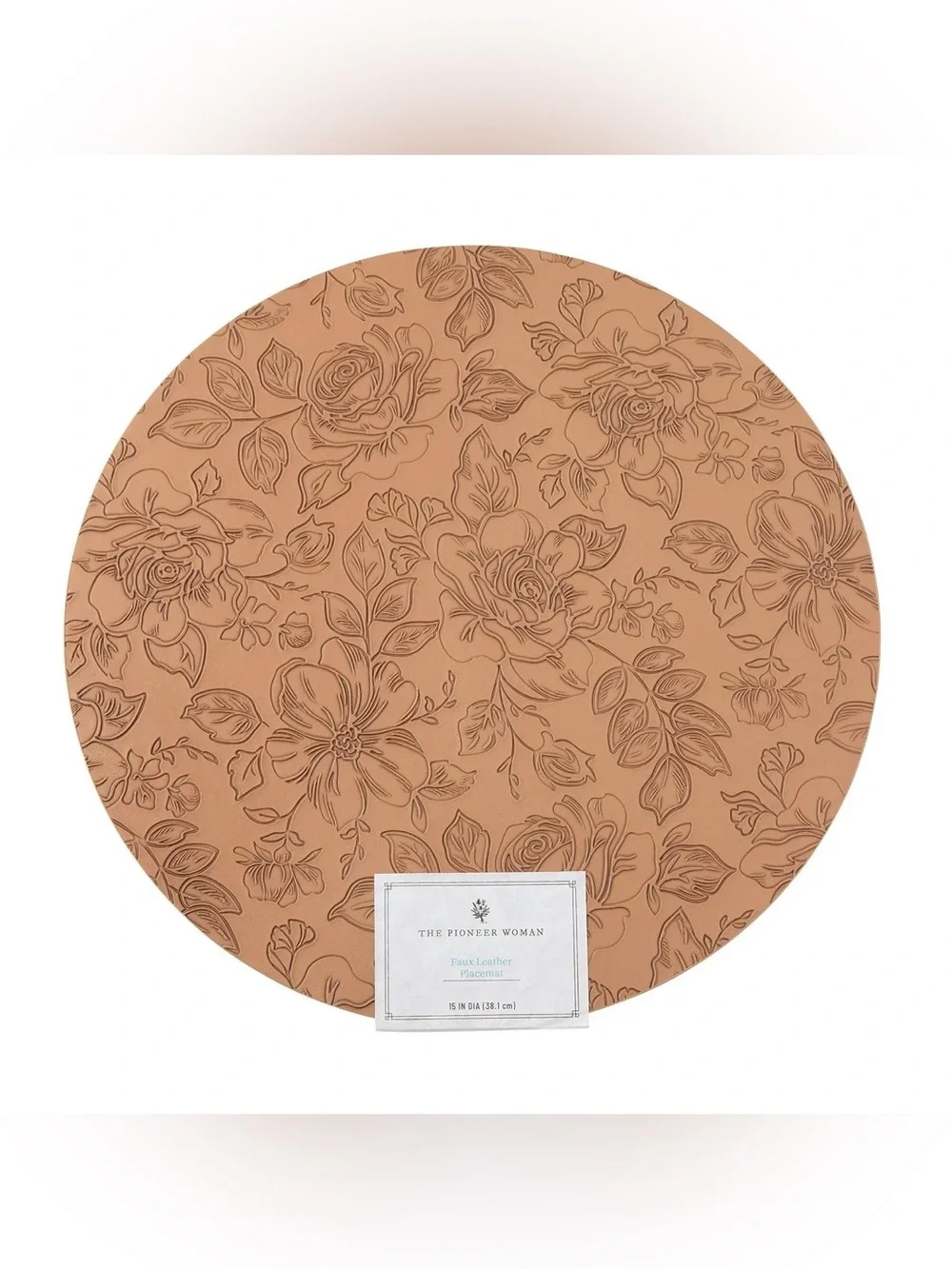 The Pioneer Woman Faux Leather Placemat, Brown, 15